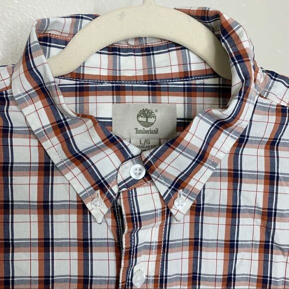 Timberland Size Large Men’s Plaid Short Sleeves Button Down Shirt - Picture 3 of 11